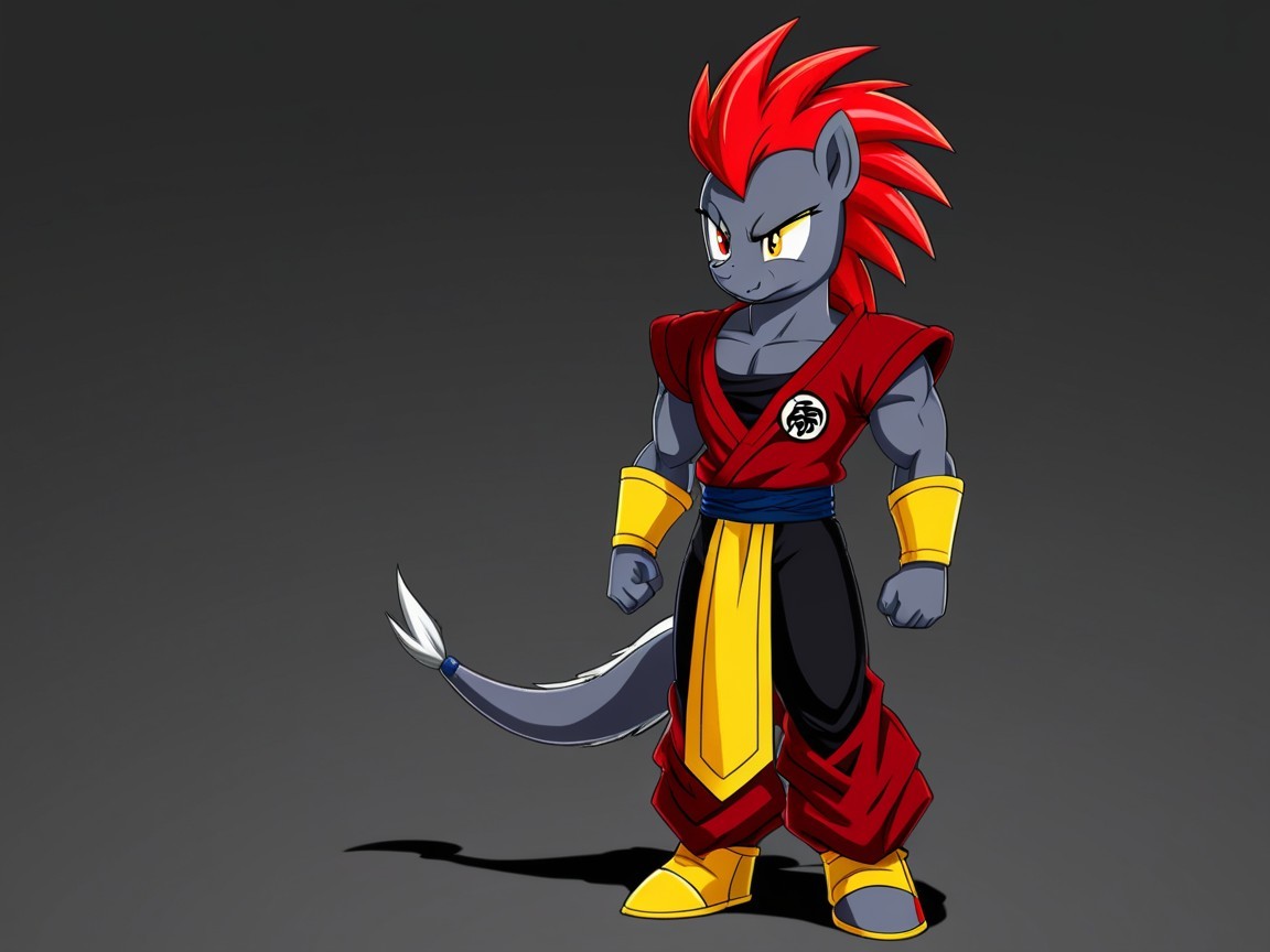 Fierce Anthropomorphic Character in Martial Arts Outfit