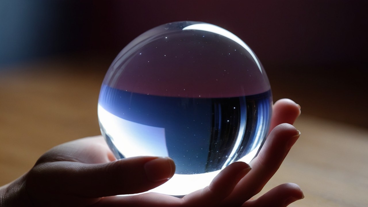 Glass Sphere with Blue Gradient and Starry Effect