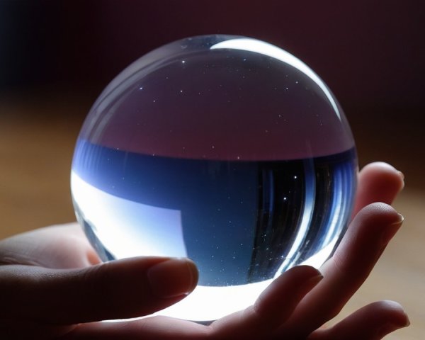 Glass Sphere with Blue Gradient and Starry Effect