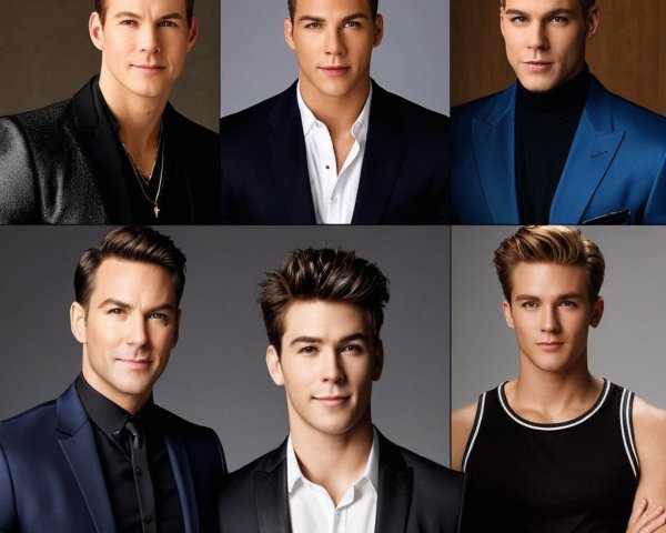 Collage of Six Male Portraits in Diverse Styles
