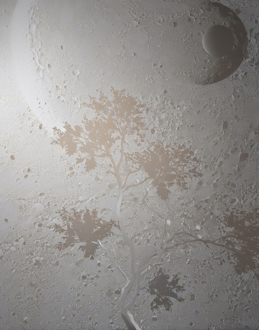 Surreal Landscape with Tree and Moonlit Background