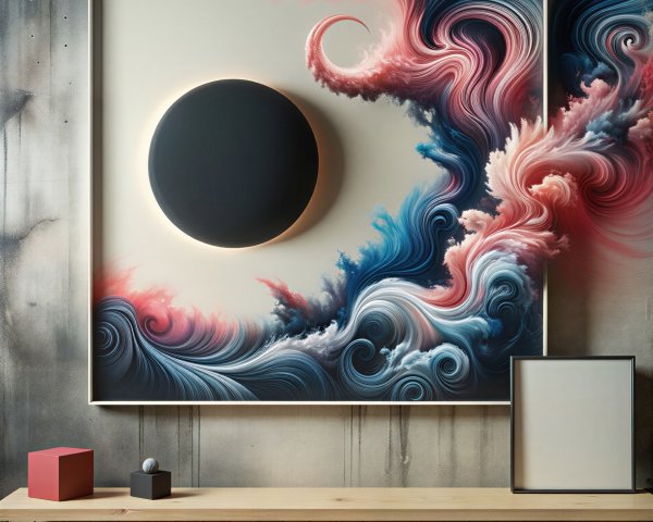 Swirling Colors and Geometric Shapes in Modern Art