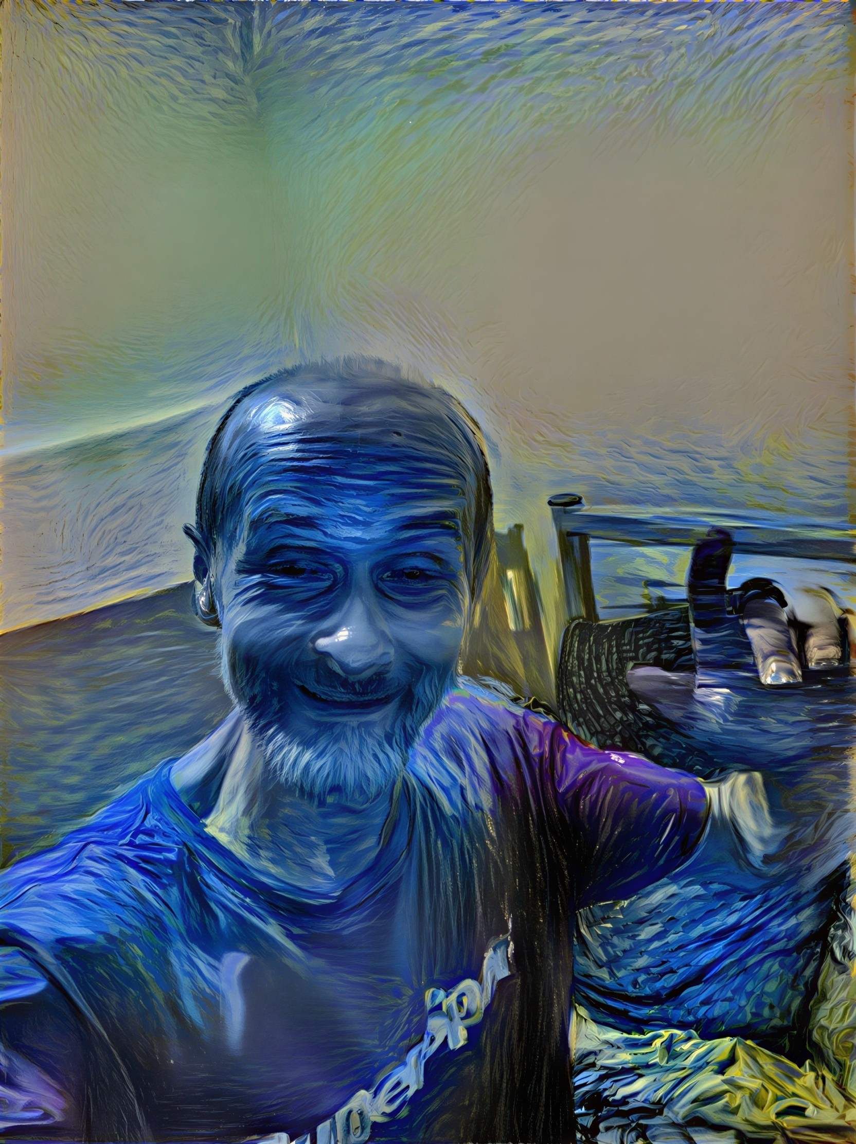 Smiling Person with Thumbs-Up in Vibrant Colors