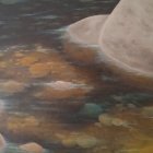 Oil Painting of Rocks in Clear and Murky Water