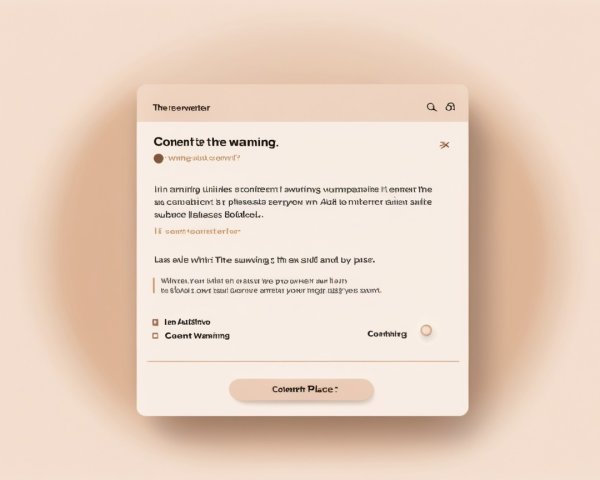 Peach-Hued Digital Interface with Warning Message