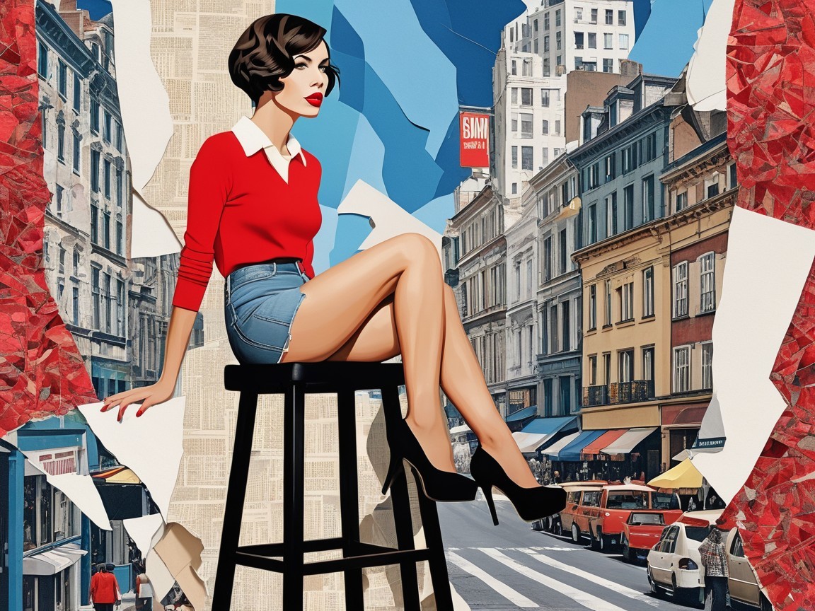 Stylish Woman with Vintage Flair in Urban Setting