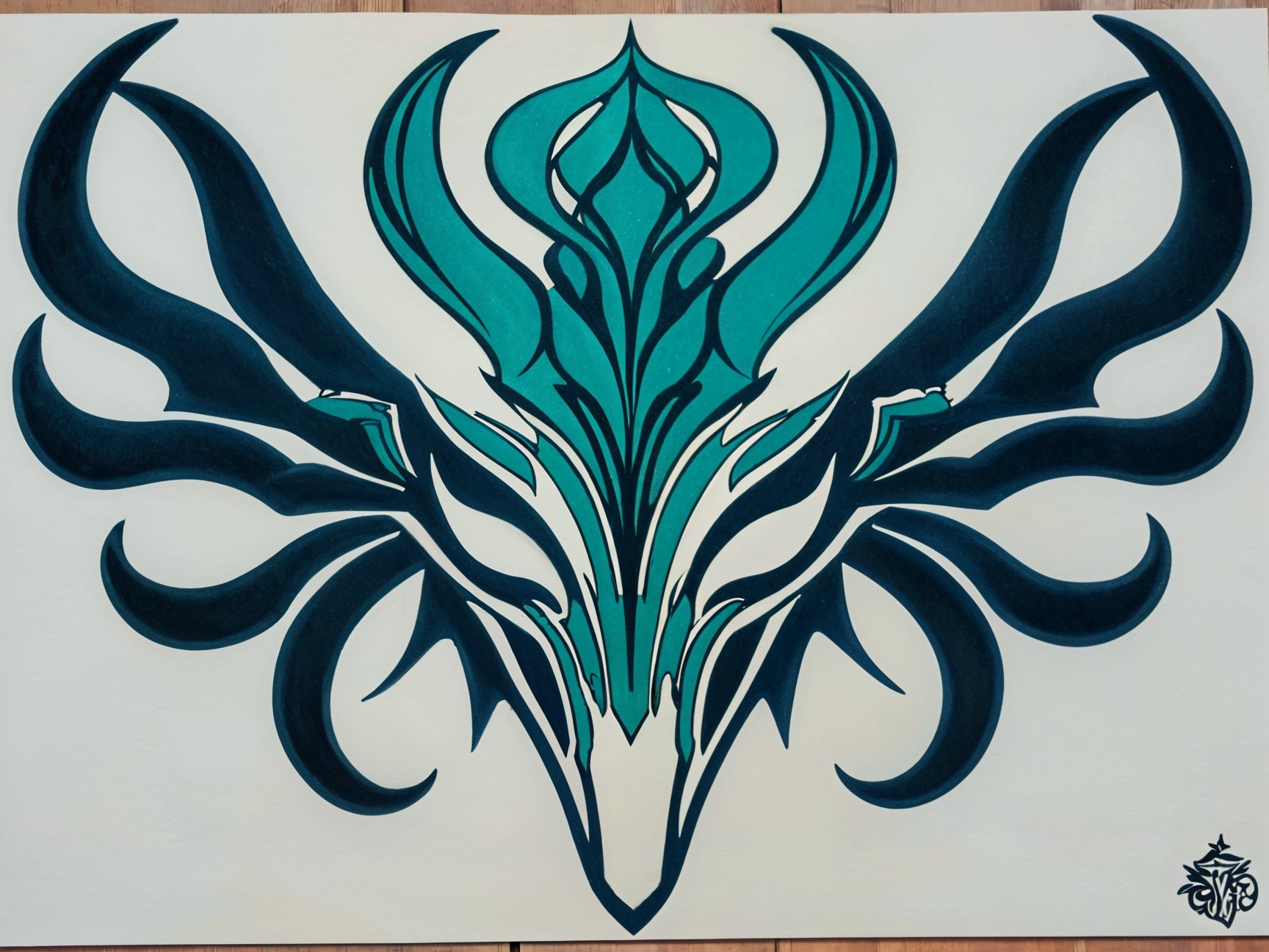 Intricate Illustration of a Mythical Creature's Head