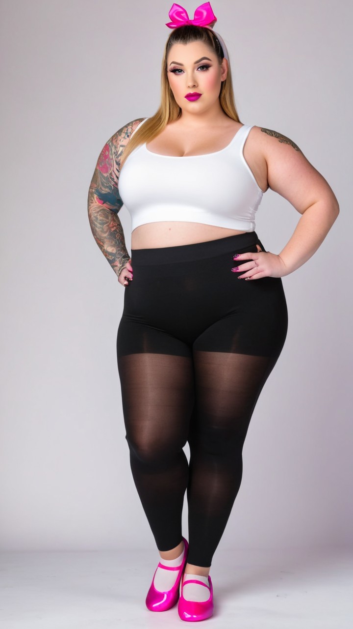 Trendy Outfit Featuring Crop Top and Sheer Leggings