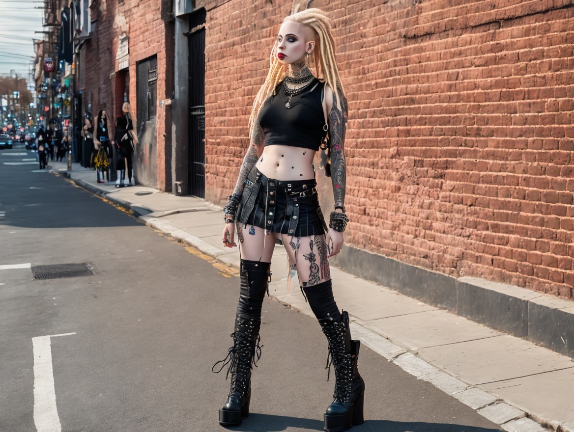 Confident Individual in Bold Urban Alternative Fashion
