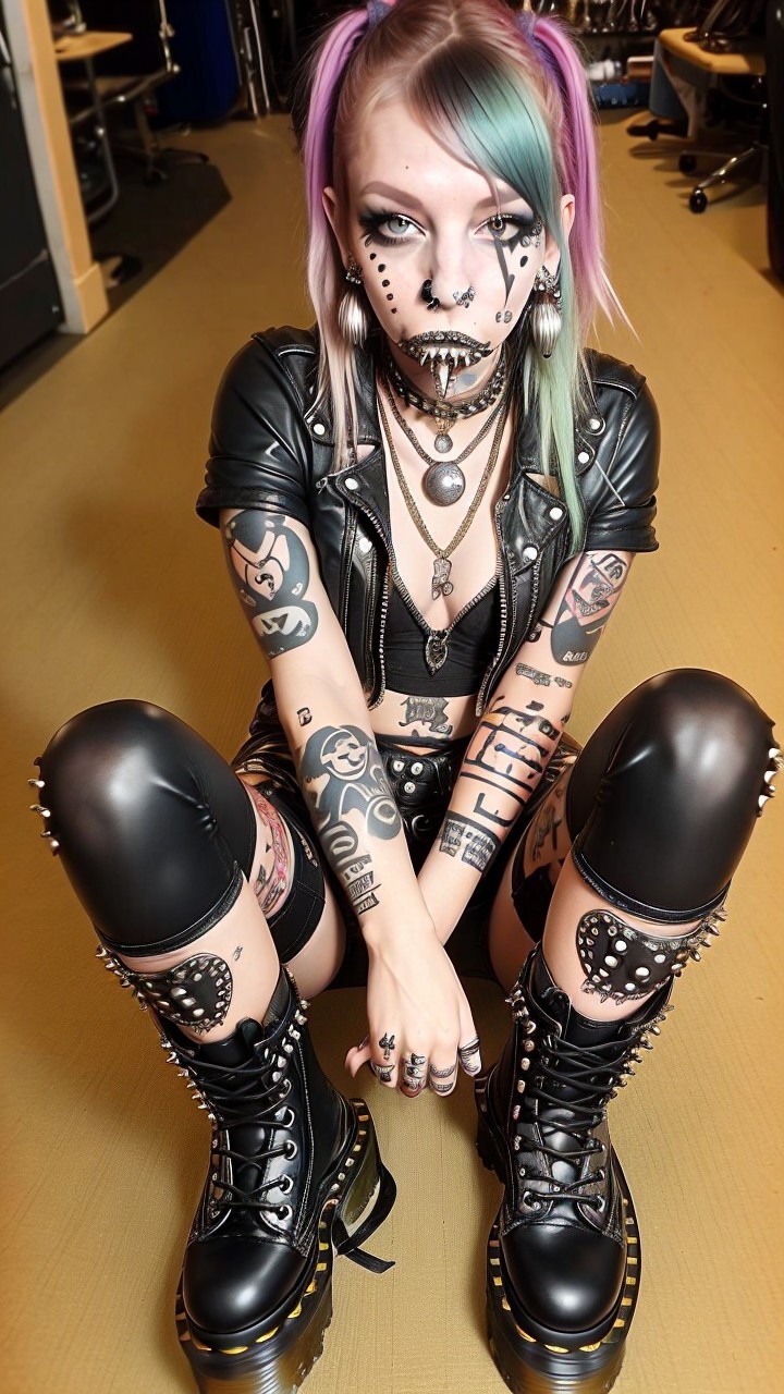 Young Person with Punk Aesthetic and Vibrant Hair