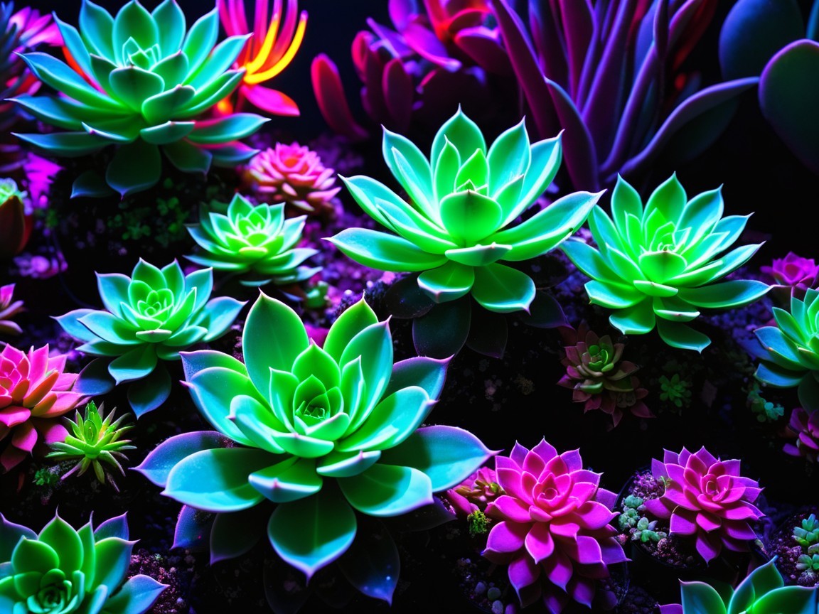 Vibrant Succulent Arrangement with Green and Purple Hues