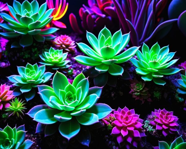 Vibrant Succulent Arrangement with Green and Purple Hues