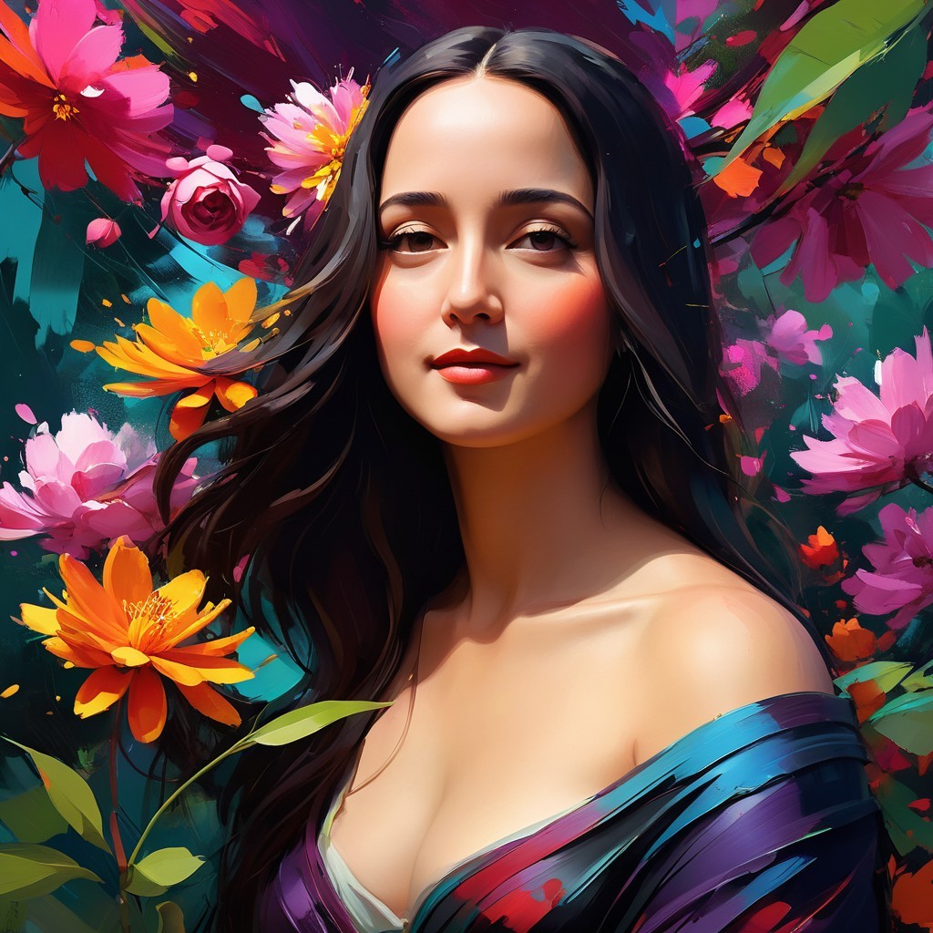 Enchanting Monalisa Amidst Blooms