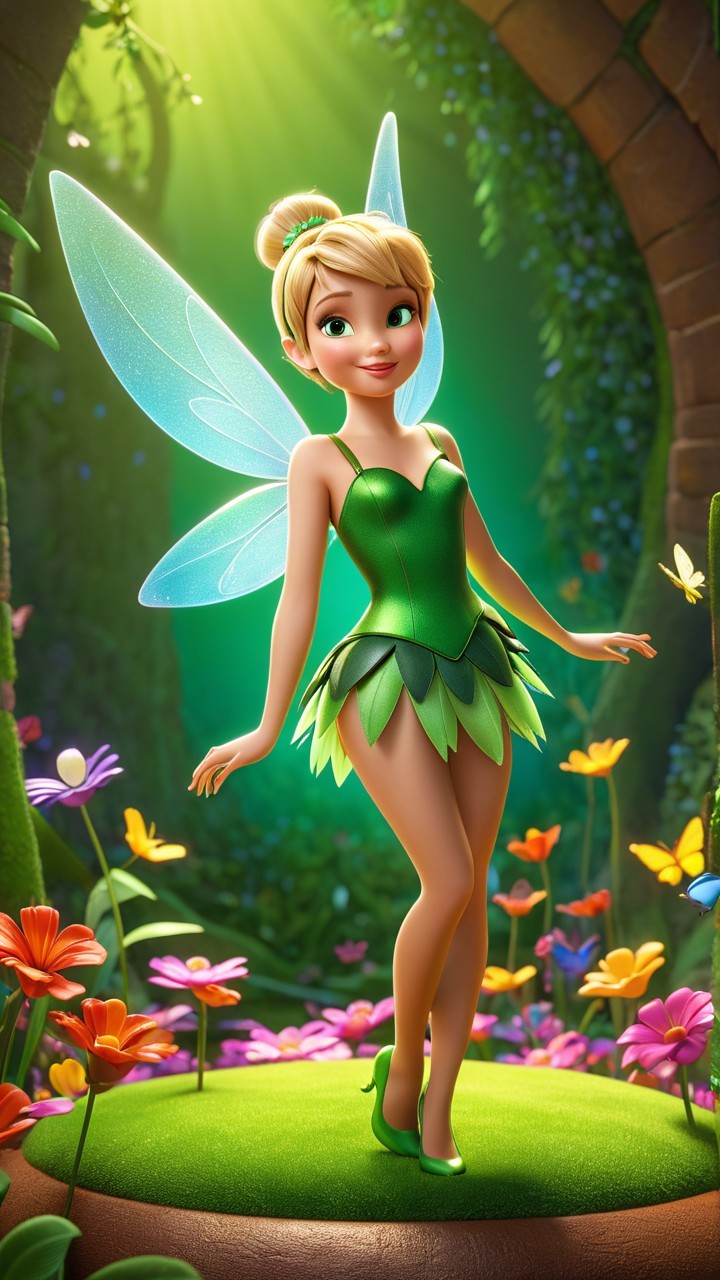 Whimsical Fairy in Enchanted Garden Setting