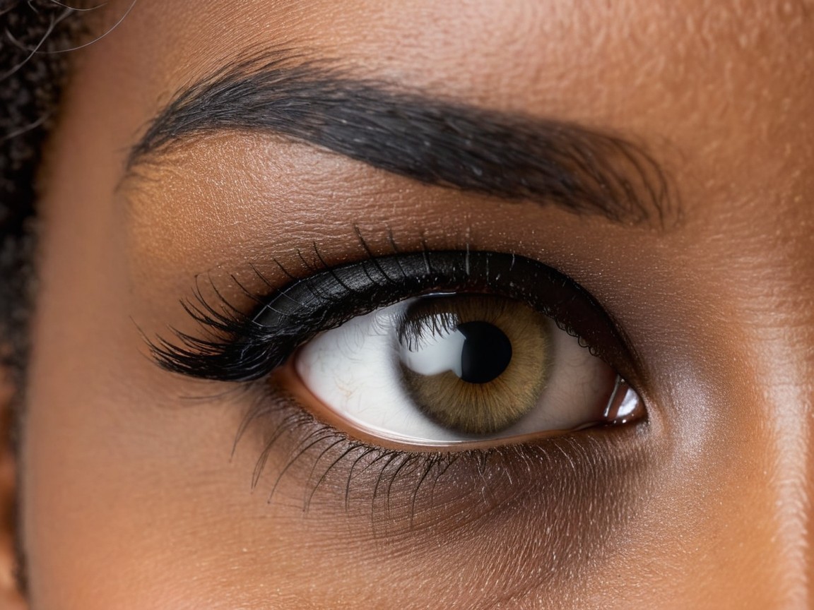 Close-up of a hazel and brown eye with details