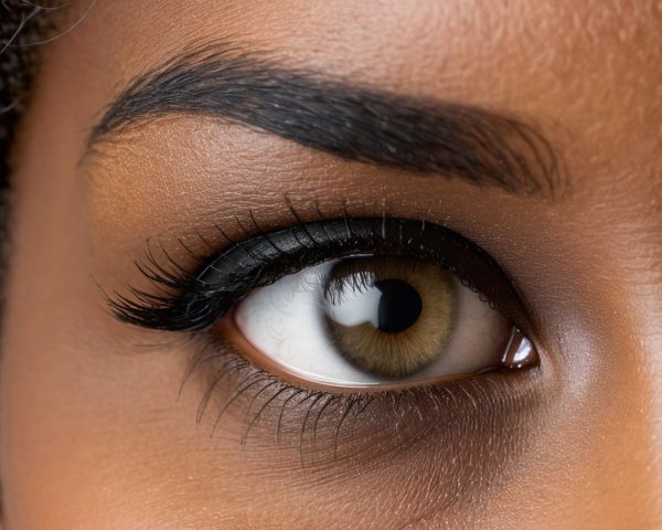 Close-up of a hazel and brown eye with details