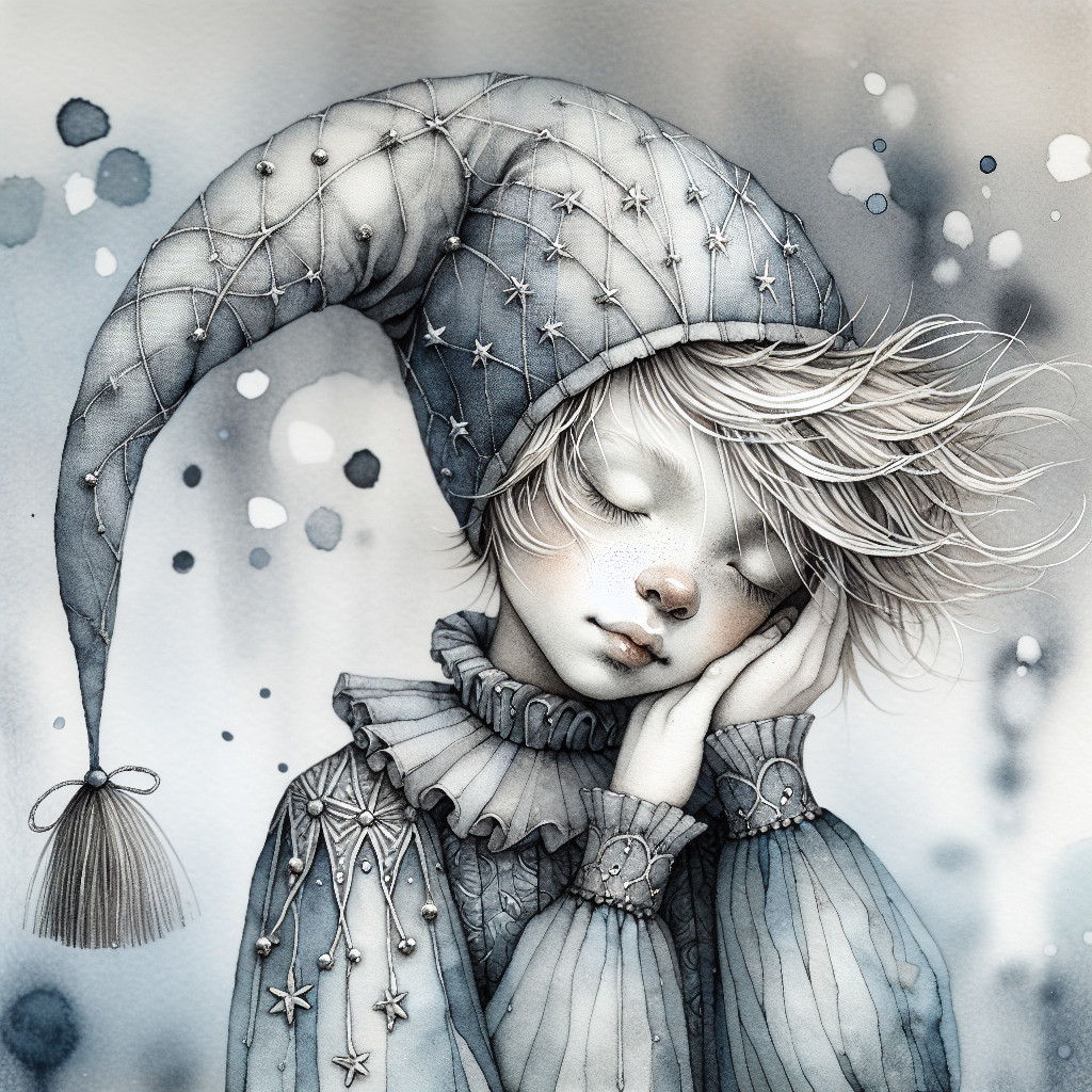 Whimsical Portrait of a Young Figure in Soft Colors