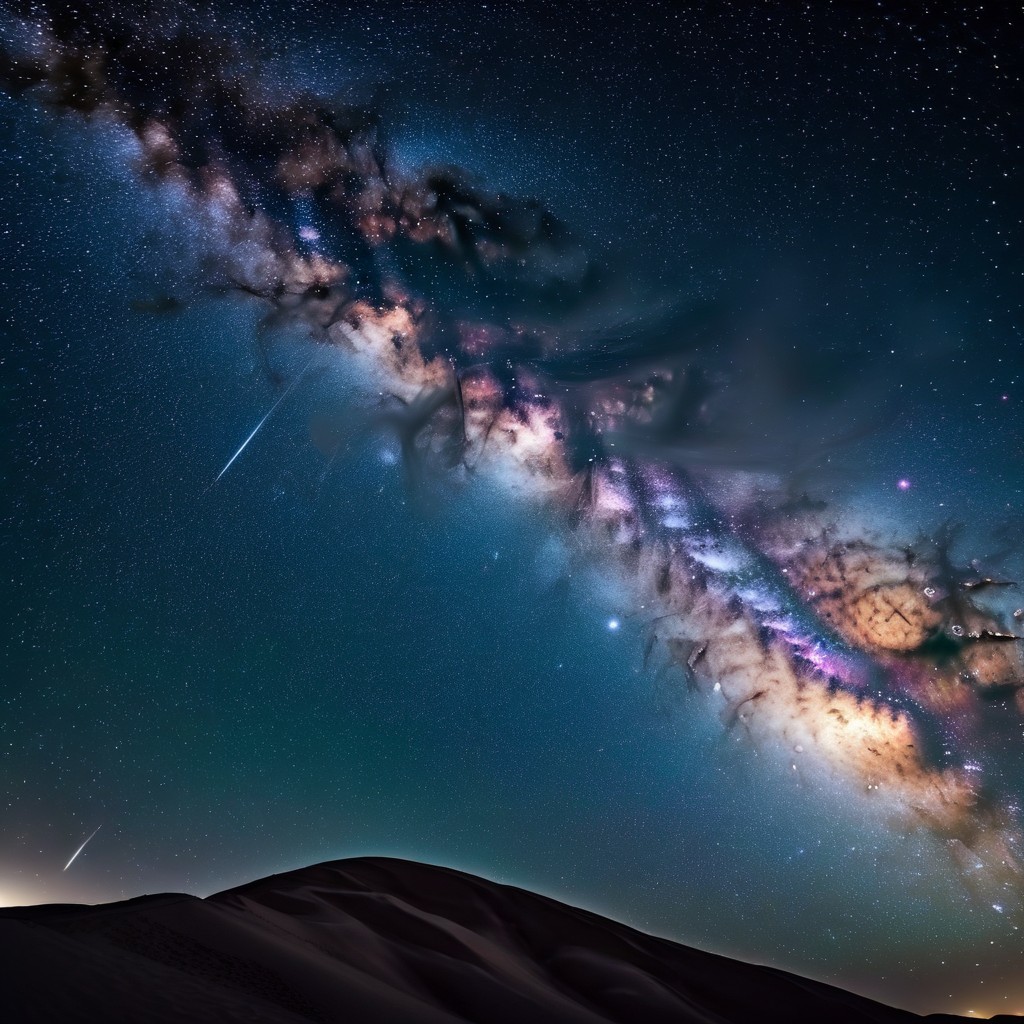 Stunning Milky Way Galaxy Over Rolling Sand Dunes