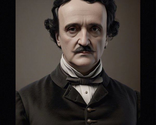 Lifelike portrait of a man with mustache and coat