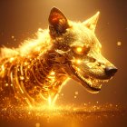 Close-Up of a Majestic Wolf with Golden Fur