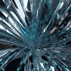 Blue and green scaly water dragon in reflective water