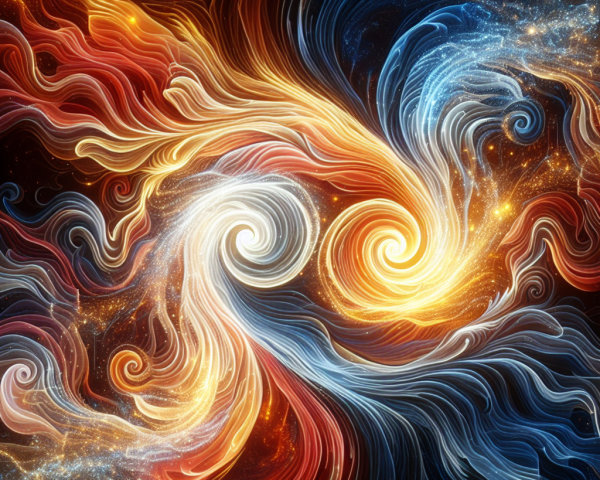 Colorful Cosmic Swirls with Vibrant Patterns and Stars