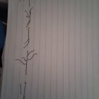 Abstract Line Art on Lined Paper with Soft Illumination
