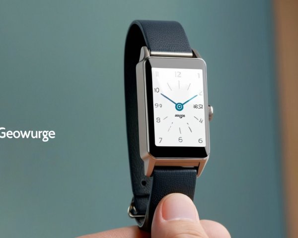 Modern Rectangular Silver Wristwatch with Leather Strap