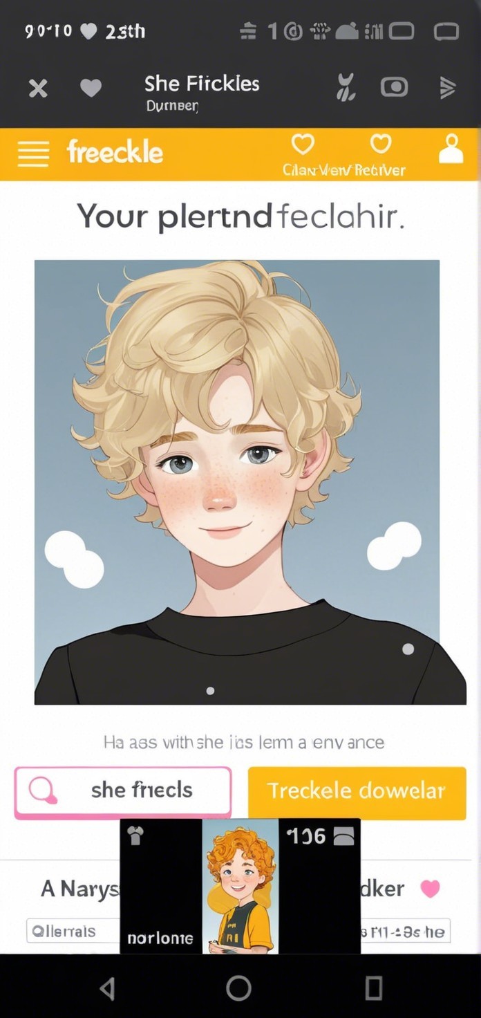 Digital Illustration of Cheerful Young Boy with Freckles