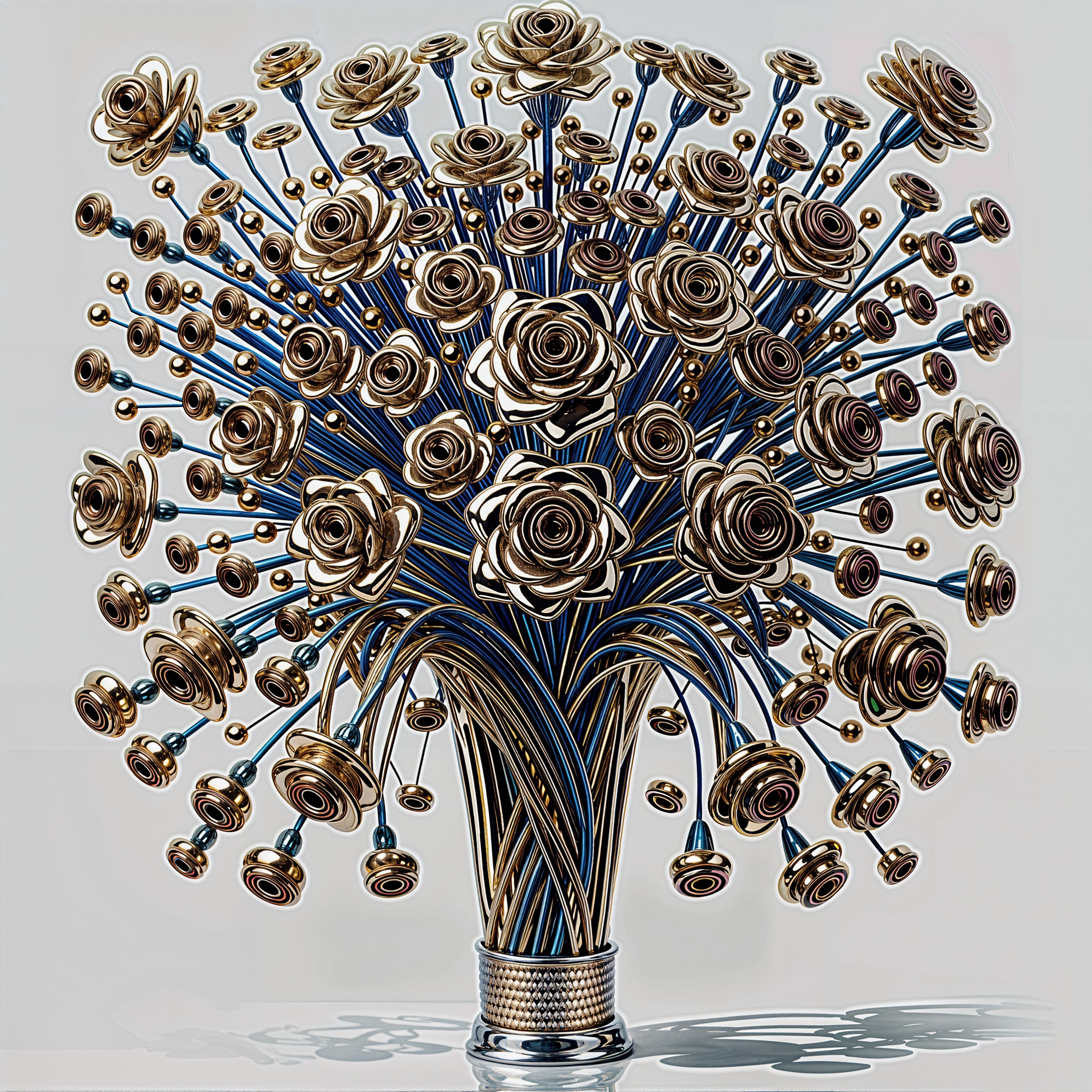 Metallic Bouquet with Gold and Silver Flowers