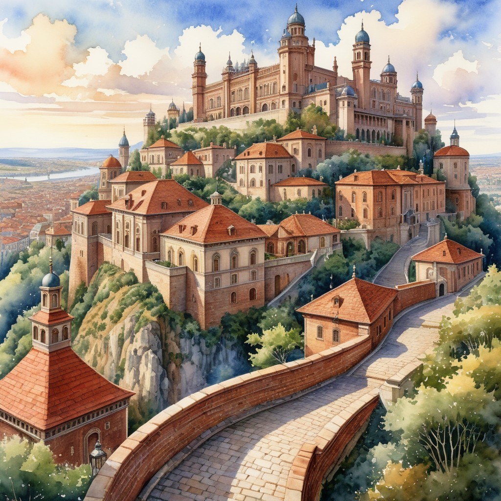 Castle on a Hill Surrounded by Scenic Landscapes