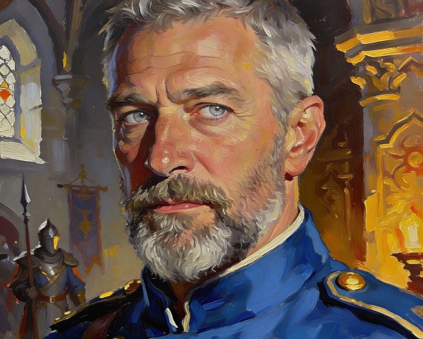 Portrait of an Older Man in Military Uniform