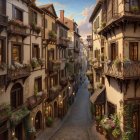 Charming Cobblestone Street with Quaint Architecture