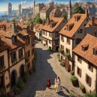 Picturesque Medieval Village with Cobblestone Streets
