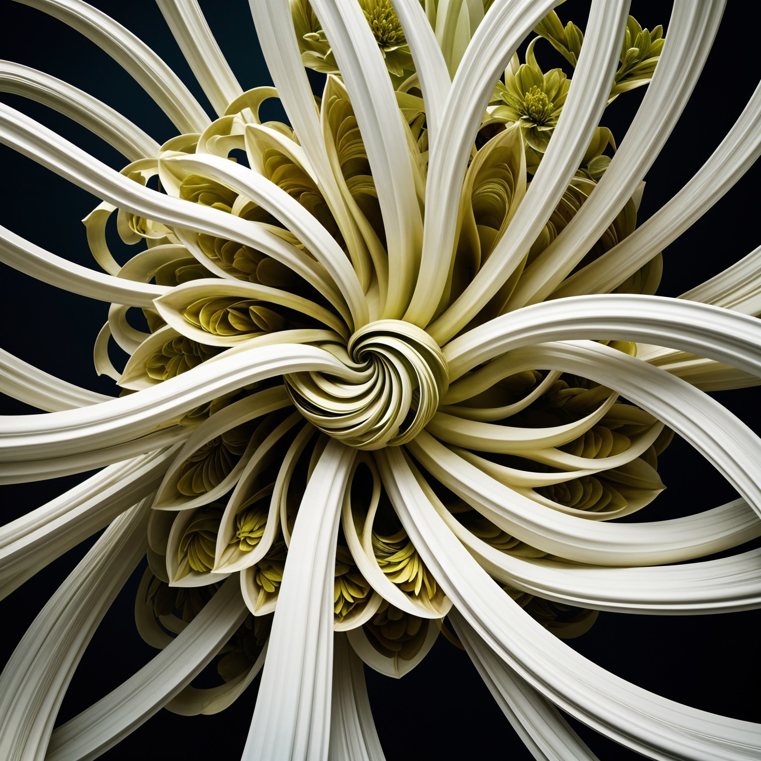 Intricate Floral Design with Spirals and Petals