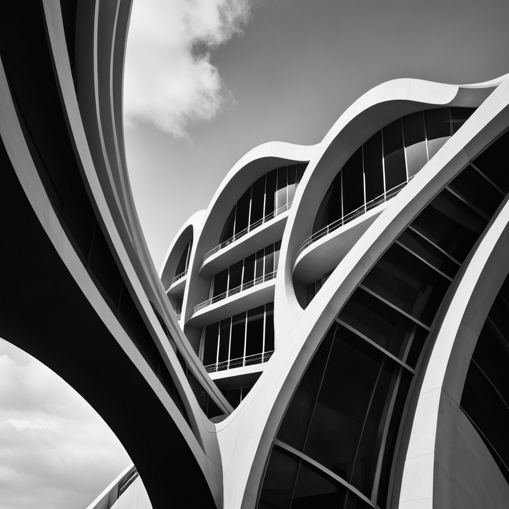Modern Building with Wave-Like Architectural Design