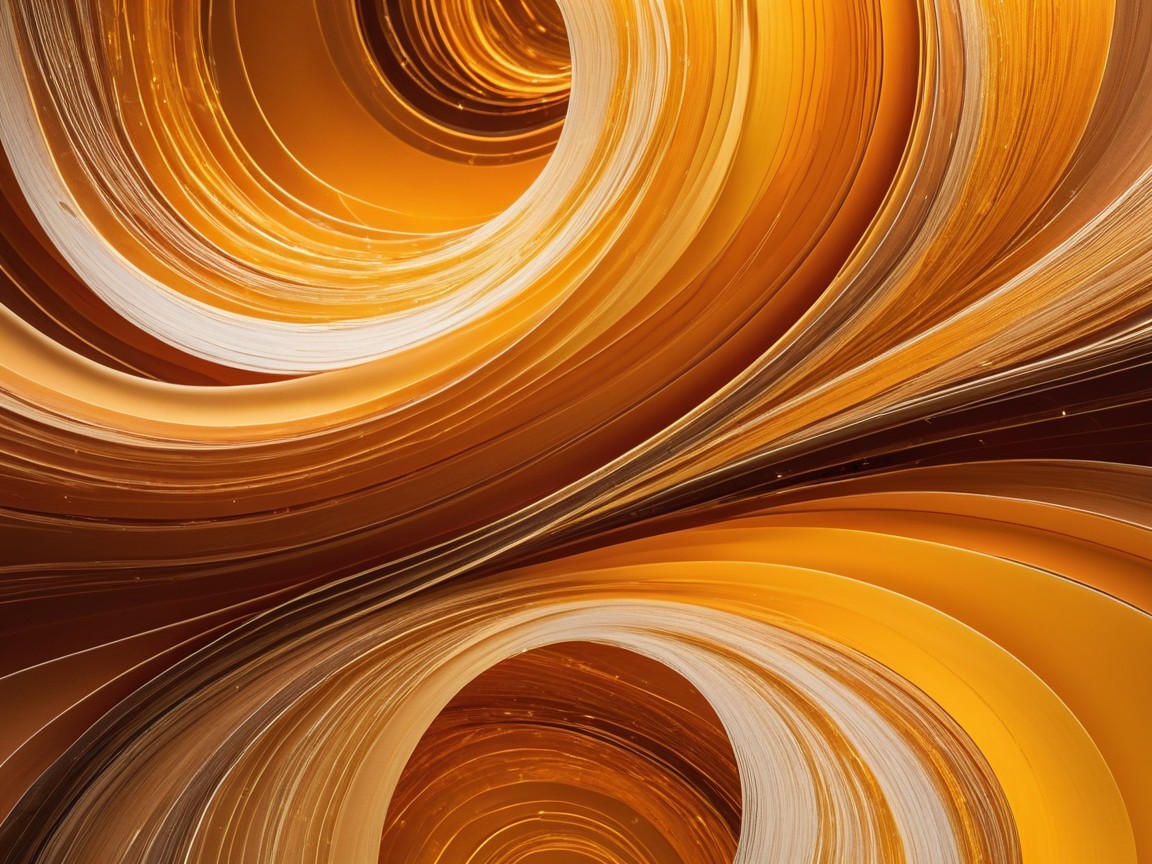 Abstract Design with Curves in Gold and Amber Tones