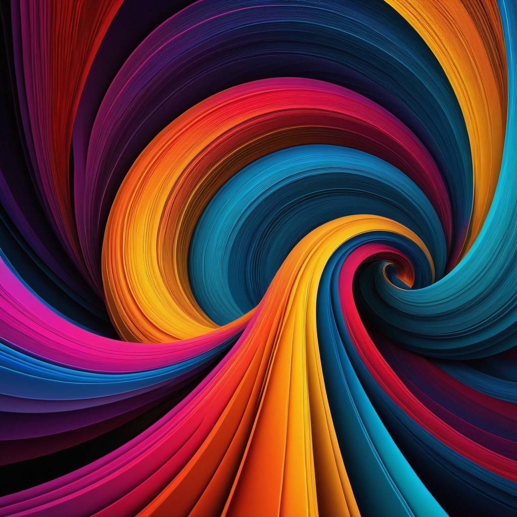 Vibrant Abstract Design with Bold Colors and Depth