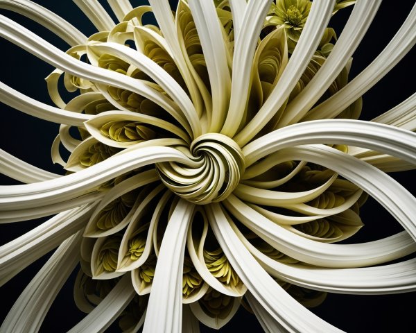 Intricate Floral Design with Spirals and Petals