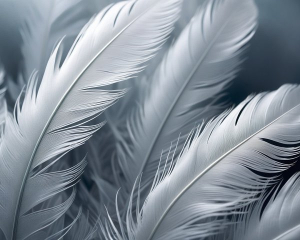 Close-Up of Delicate White Feathers with Soft Details