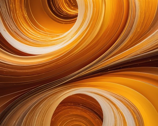 Abstract Design with Curves in Gold and Amber Tones