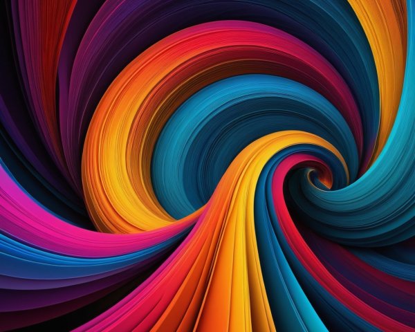 Vibrant Abstract Design with Bold Colors and Depth