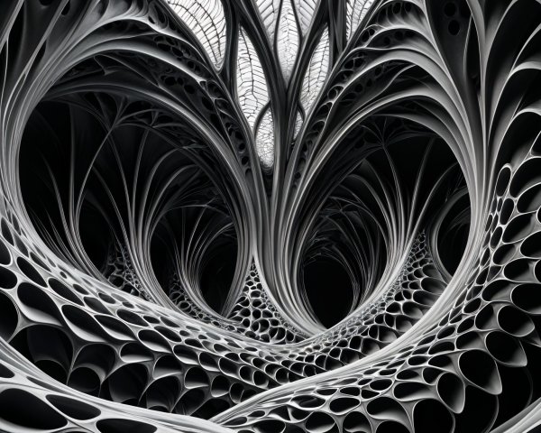 Futuristic Organic Labyrinth with Intricate Structures