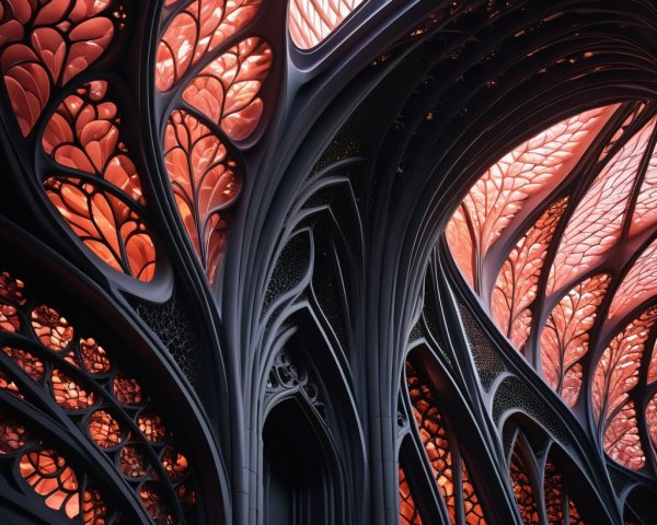 Intricate Architectural Design with Organic Shapes
