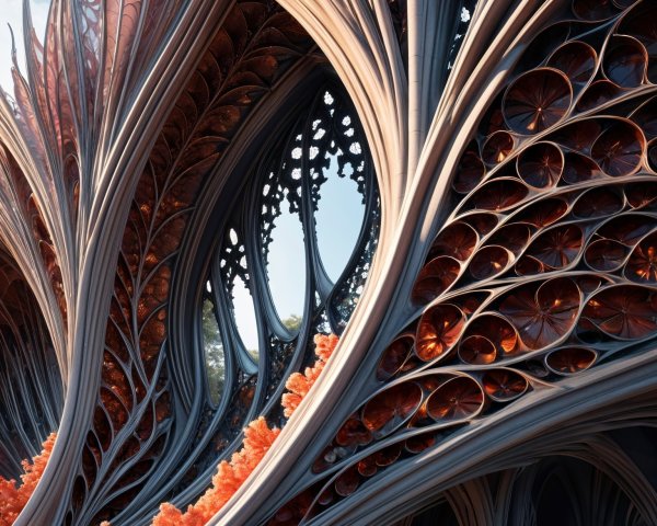 Intricate Abstract Structure with Organic Forms