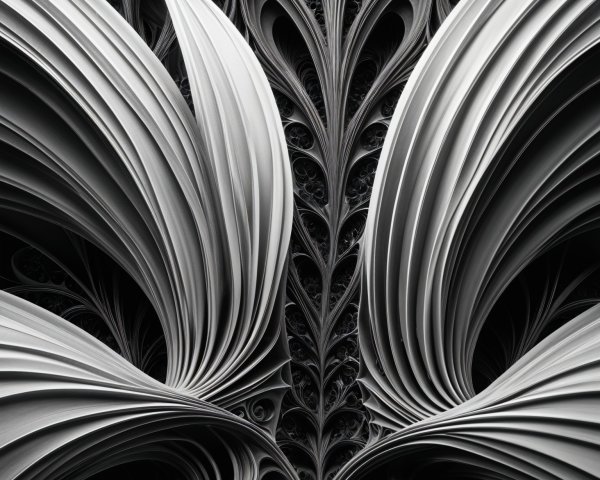 Intricate Abstract Design with Leaf-Like Forms