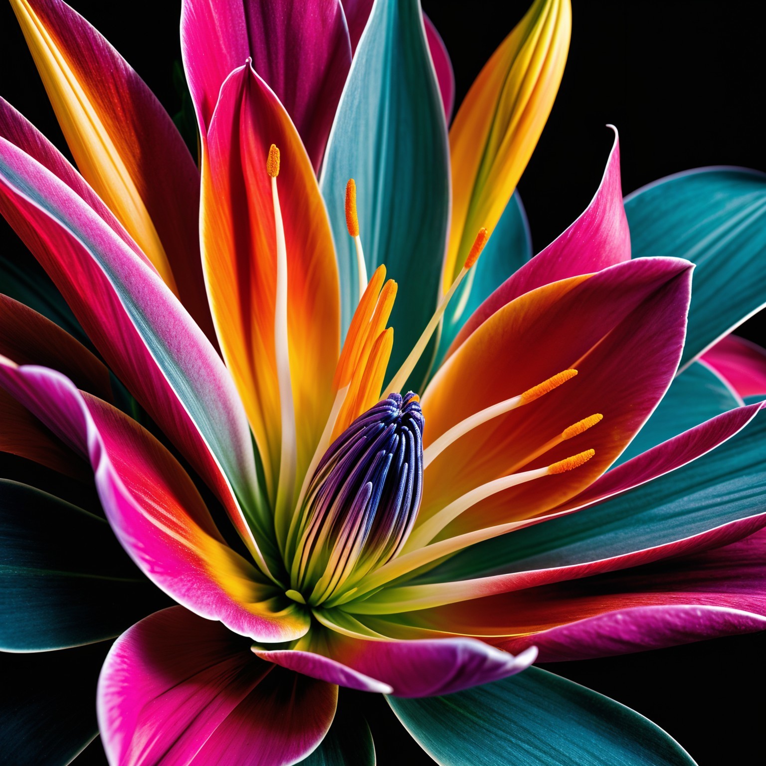 Vibrant Multicolored Flower with Intricate Petals