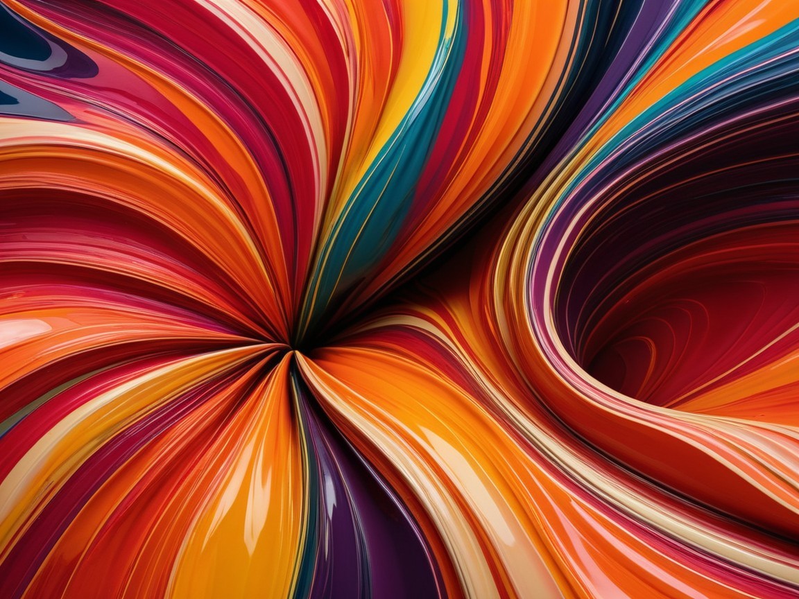 Vibrant Abstract Colors in Dynamic Swirling Patterns