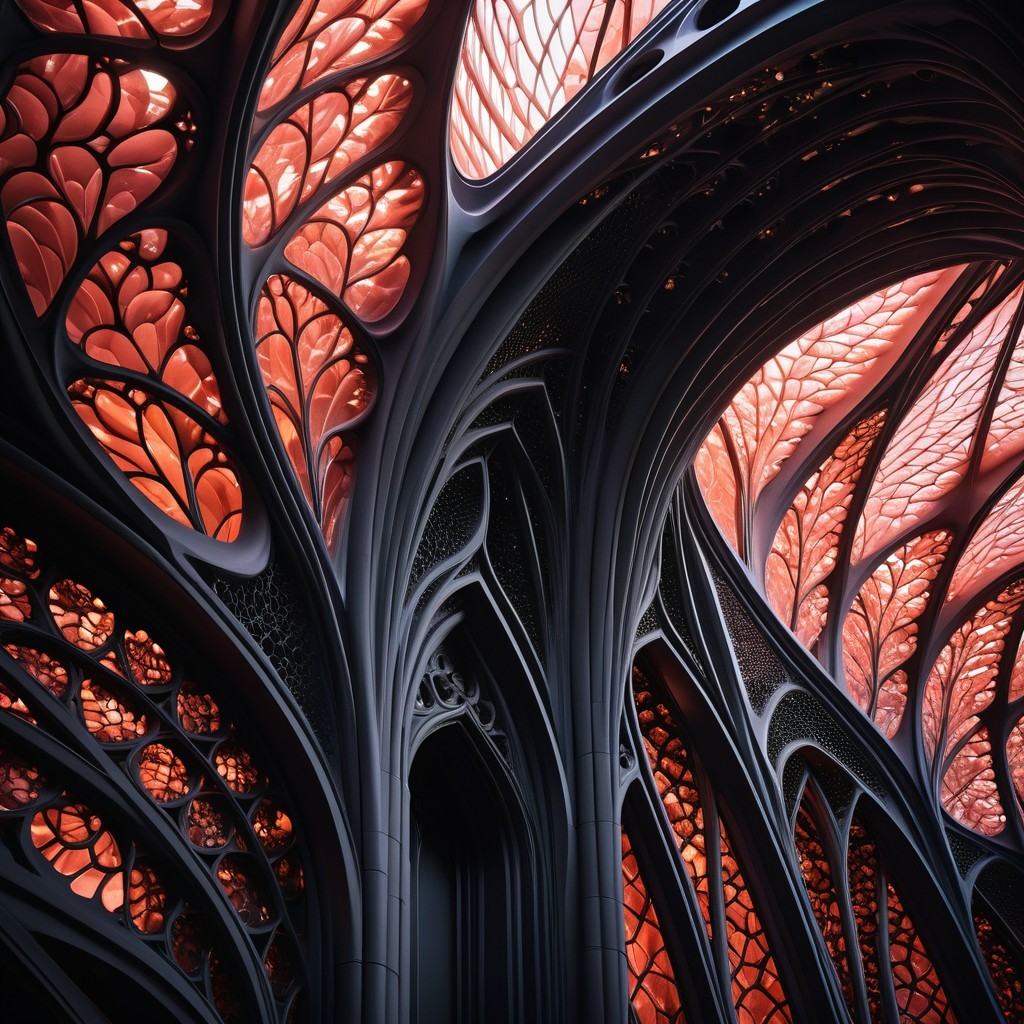 Intricate Architectural Design with Organic Shapes