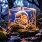 Mystical Landscape with Golden Castle and Ethereal Light